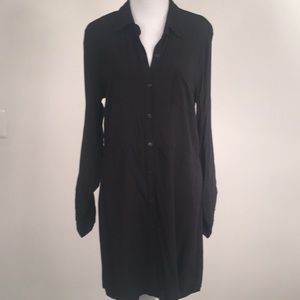 ✅ SOLD SPLENDID Shirt Dress 100% Rayon Black Medium